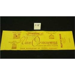 VAN ORMAN Hotel Shoe Cloth circa 1940