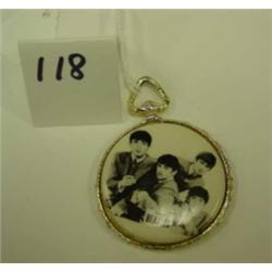 BEATLES Button/Pendant B & W Photo