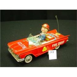 Tin LITHO Friction Fire Chief in FORD