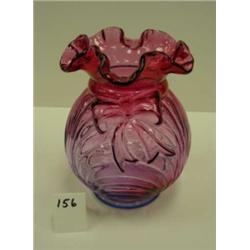FENTON Mulberry Shell Vase Crimped