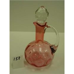 CRANBERRY Thumbprint Cruet w/Stopper