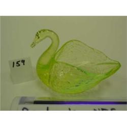 VASELINE Glass Swan Dish w/Opalescence