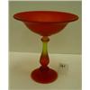 Image 1 : FROSTED Satin Glass AMBERINA Compote