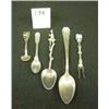Image 1 : Lot of 5 - Sterling Collector Spoons and Fork