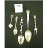 Image 2 : Lot of 5 - Sterling Collector Spoons and Fork
