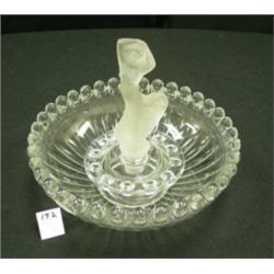 Center Bowl w/Flower Frog & Figurine