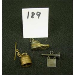 Lot of 3 Vintage Bracelet Charms