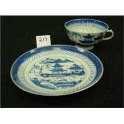 Chinese Export CANTON Tea Cup & Saucer
