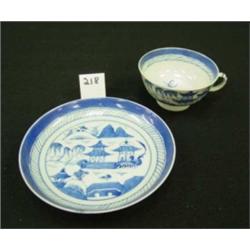 Chinese Export CANTON Tea Cup & Saucer