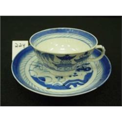Chinese Export CANTON Tea Cup & Saucer