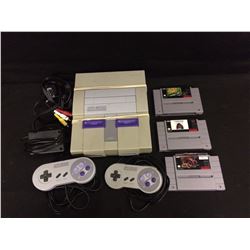 SUPER NINTENDO GAMING SYSTEM W/ CONTROLLERS & POWER ADAPTOR