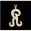 Image 2 : 0.35 ctw Diamond Pendant - 14KT Yellow Gold