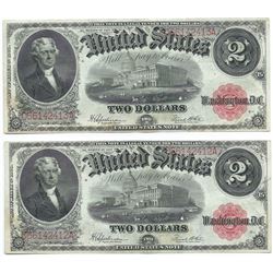 (2) Consecutive 1917 $2 Legal Tender