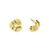 Image 2 : Braided Post Earrings - Gold Plated