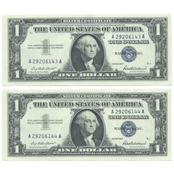 1957 $1 Silver Certificate Currency Lot of 2