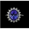 Image 2 : 5.88 ctw Tanzanite and Diamond Ring - 14KT White Gold