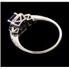 Image 3 : 1.45 ctw Tanzanite And Diamond Ring - 14KT White Gold