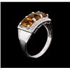 Image 4 : Crayola 2.40 ctw Citrine and White Sapphire Ring - .925 Silver