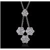 Image 1 : 14KT White Gold 0.69 ctw Diamond Pendant With Chain