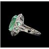 Image 3 : GIA Cert 9.68 ctw Emerald and Diamond Ring - 14KT White Gold