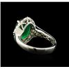 Image 3 : 3.58 ctw Emerald and Diamond Ring - 18KT White Gold
