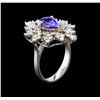 Image 3 : 1.87 ctw Tanzanite and Diamond Ring - 14KT White Gold