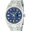Image 1 : Rolex Mens Stainless Steel Blue Diamond And White Gold Beadset Datejust Wristwat