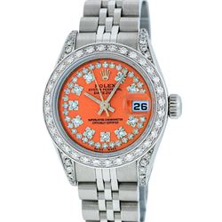 Rolex Stainless Steel Diamond DateJust Ladies Watch