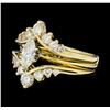Image 1 : 0.70 ctw Diamond Ring And Ring Guard - 14KT White And Yellow Gold