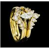 Image 4 : 0.70 ctw Diamond Ring And Ring Guard - 14KT White And Yellow Gold
