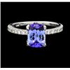 Image 2 : 1.73 ctw Tanzanite and Diamond Ring - 14KT White Gold