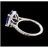 Image 3 : 3.25 ctw Tanzanite and Diamond Ring - 14KT White Gold