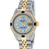 Image 1 : Rolex Ladies Two Tone Blue MOP String Sapphire Diamond VVS Datejust Wristwatch