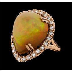 20.05 ctw Opal and Diamond Ring - 14KT Rose Gold