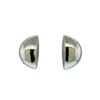 Image 1 : Half Moon Satin Earrings - Rhodium Plated