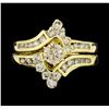 Image 2 : 1.56 ctw Diamond Wedding Ring and Band - 14KT Yellow Gold