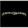 Image 3 : 5.43 ctw Alexandrite And Diamond Bracelet - 14KT Yellow Gold