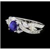 Image 1 : 1.31 ctw Blue Sapphire And Diamond Ring - 14KT White Gold