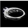 Image 3 : 1.22 ctw Blue Sapphire And Diamond Ring - 18KT White Gold