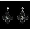 Image 1 : Metallic Crystal Earrings - Silver Plated