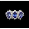Image 2 : 14KT White Gold 1.88 ctw Tanzanite and Diamond Ring