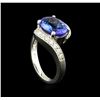 Image 4 : 3.60 ctw Tanzanite and Diamond Ring - 14KT White Gold