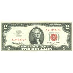 1963-A $2 Choice Circulated Red Seal Note