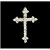 Image 1 : 0.20 ctw Diamond Cross Pendant - 14KT Yellow Gold