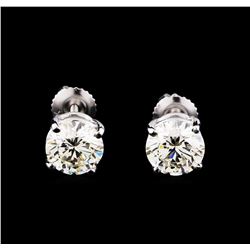 EGL Cert 3.01 ctw Diamond Stud Earrings - 14KT White Gold