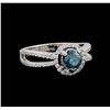 Image 1 : 1.40 ctw Fancy Blue Diamond Ring - 14KT White Gold