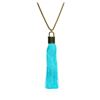 Image 2 : Silk Tassel Square Pendant Necklace - Gold Plated