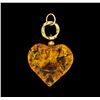 Image 1 : Amber Pendant and Bracelet - 18KT Yellow Gold
