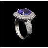 Image 4 : 5.75 ctw Tanzanite and Diamond Ring - 14KT White Gold