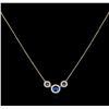 Image 1 : 0.28 ctw Diamond Evil Eye Necklace - 14KT Yellow Gold